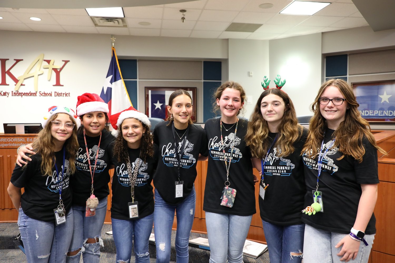 The Memorial Parkway Junior High choir performed this month at the Katy ISD Education Support Center, 6301 S. Stadium Dr.